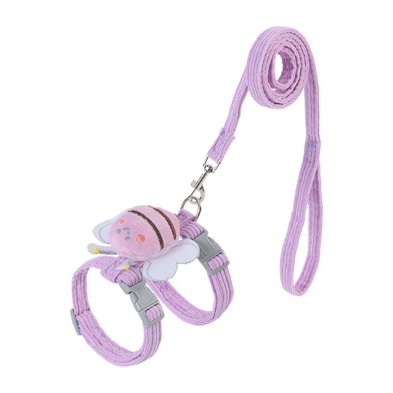 Cat Harness Leash Set With Cute Bee