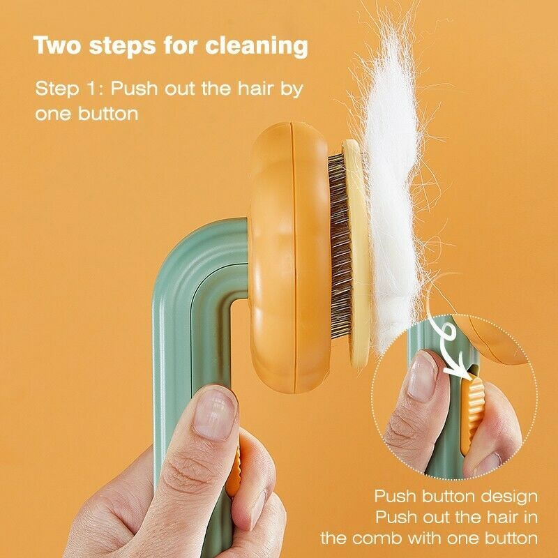 Self-Cleaning Slicker Pet Pumpkin Brush