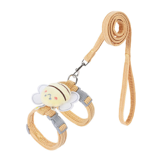 Cat Harness Leash Set With Cute Bee