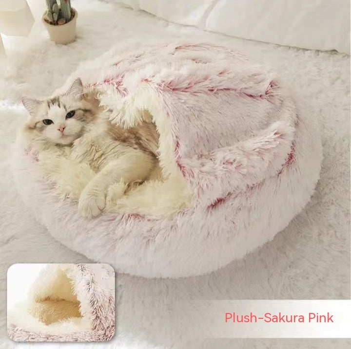 2 In 1 Dog And Cat Plush Warm Bed