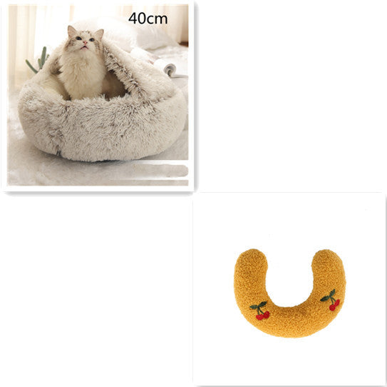 2 In 1 Dog And Cat Plush Warm Bed