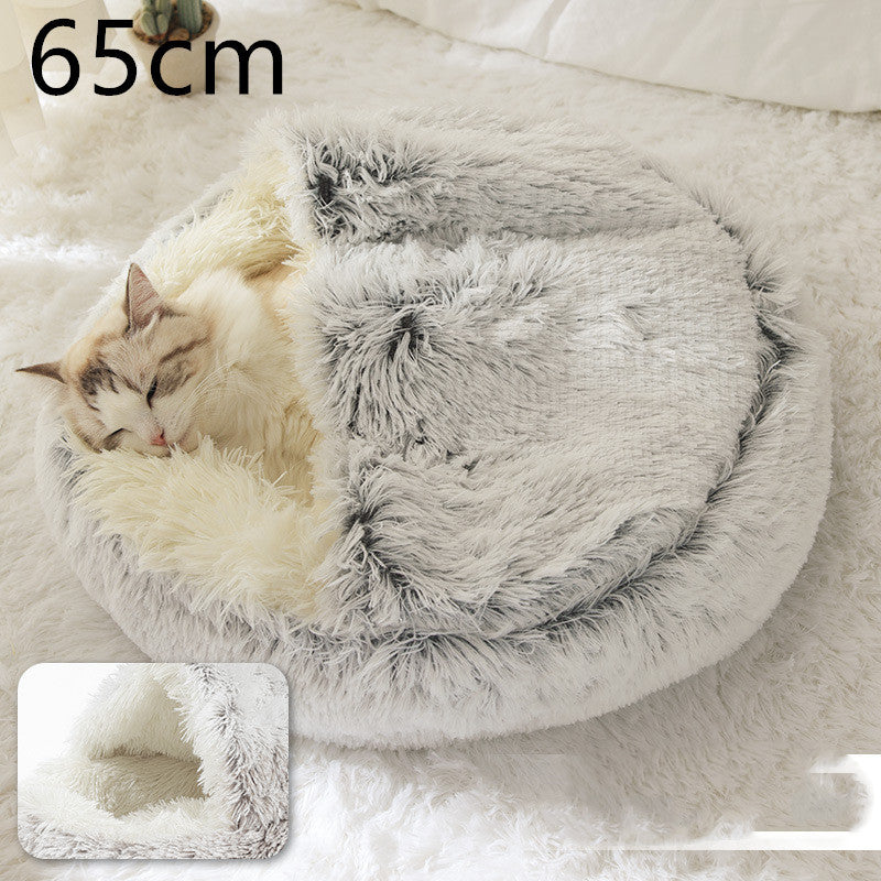 2 In 1 Dog And Cat Plush Warm Bed