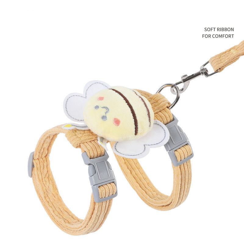 Cat Harness Leash Set With Cute Bee