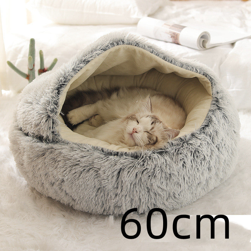 2 In 1 Dog And Cat Plush Warm Bed