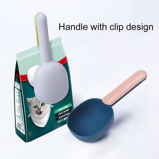 Pet Food Scoop with Ergonomic Bag Clip Handle