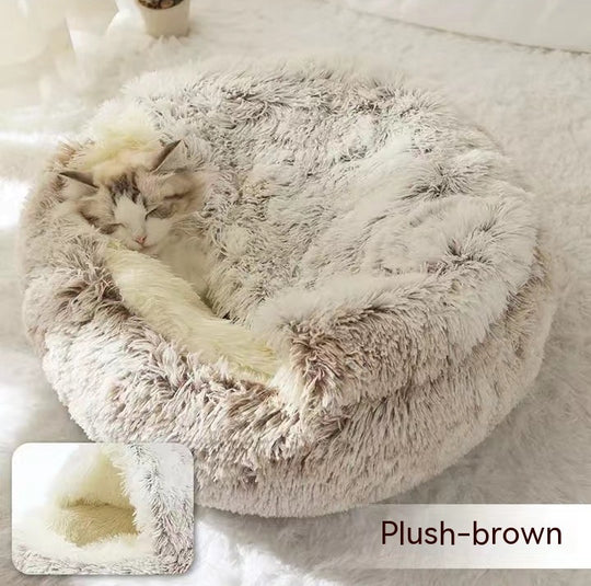 2 In 1 Dog And Cat Plush Warm Bed