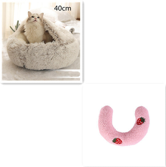 2 In 1 Dog And Cat Plush Warm Bed